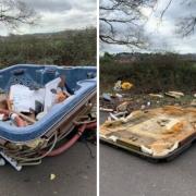 WATCH: Hot tub dumped on road in Dorset village