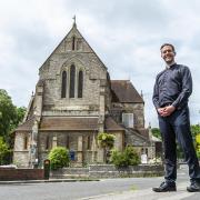 Reverend Mike Trotman outside St Peter’s Church in Parkstone.