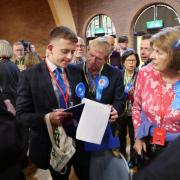 Conservative supporters at the BCP Council election count at the BIC on Friday
