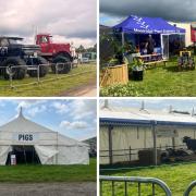 Organisers and exhibitors setting up the day before the Dorset County Show