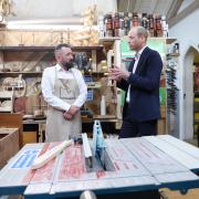 Prince William during his June visit to the workshop as a part of the launch of Homewards.