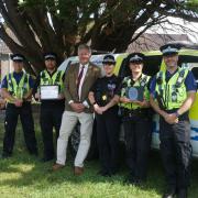 Dorset's Police and Crime Commissioner David Sidwick with the Rural Crime Team