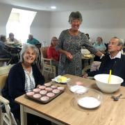 Maggie Richardson with Ferndown care home residents