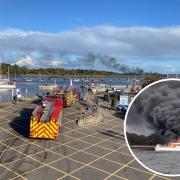 A dramatic boat fire in Lymington.
