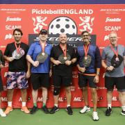 Poole pickleball player Robin Brian, middle right