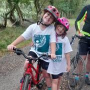 : Sisters Macy and Pippa get on their bikes for Forest Holme Hospice Charity