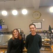 Rob Lindsell with an employee at Fika