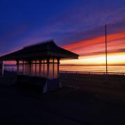 Sunrise at Bournemouth seafront this morning