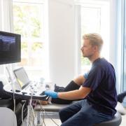 Matt Southam, Clinical Imaging Lead with Ultrasound Machine at AECC UC