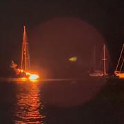 Boat fire in Poole
