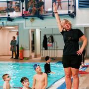 Claire Treliving teaching swimming