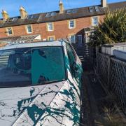 The paint has caused irreparable damage to her vehicle, causing concerns that the car may be written off.