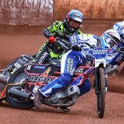 Bastian Borke, left, suffered a heavy fall at Poole