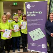 Leanne Miller, Dan Holland, Erika Sloper, Jean Pincher, Trevor Holmes, Sylvia Parkinson and Diane Marshallsay from Poole Waste Not Want Not, with Nina Downes & Kath Graven, Energy Advisers from Citizens Advice.