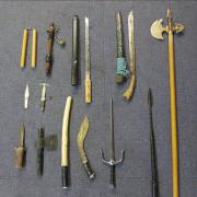 Weapons seized from the address in High How Lane