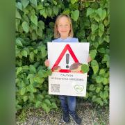 Florence was awarded a sign by RACE after she inspired a initiative to help save hedgehogs.