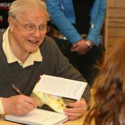 Pic Hattie Miles  ... 21.02.08 ... Sir David Attenborough signing copies of his book 