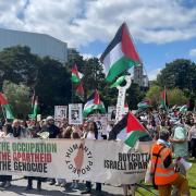 Up to a thousand protestors marched against Bournemouth's twinning with Israel city Netanya.