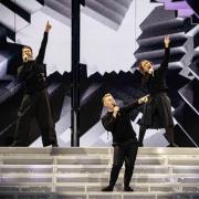 Take That performing at St Mary's Stadium in Southampton