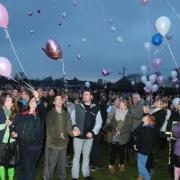 Family and friends of Jade Clark release balloons in tribute