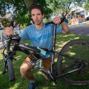 SLOW DOWN: Chris Courage, whose bicycle was torn in two by the force of a collision with a vehicle