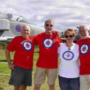 MEMORIES: Dawn Stokes with members of the aviation museum