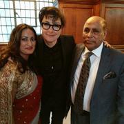 WINNER: Sarah and Rafique Choudhury with Sue Perkins at the Small Awards