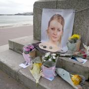 Tributes to Gaia Pope at the promenade in Swanage