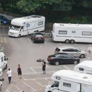 Travellers at Glen Fern car park in Bournemouth.