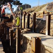Work to replace the ramped access path at Friars Cliff in Christchurch
