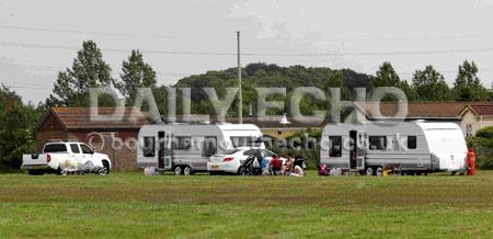 Travellers who were parked off Duck Lane, West Howe have now moved onto land opposite Pelham's Park Leisure Centre in Kinson.