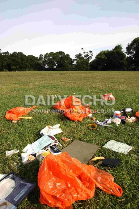 Rubbish left behind after travellers move on from Duck Lane playing fields in Bournemouth