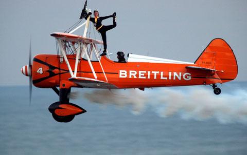 The first evening of Night Air at the Bournemouth Air Festival. 
Breitling Wing Walkers. 