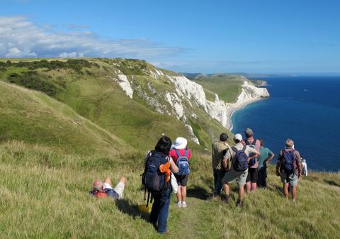 Taking in the view at White Nothe towards Lulworth by Heather Snow.