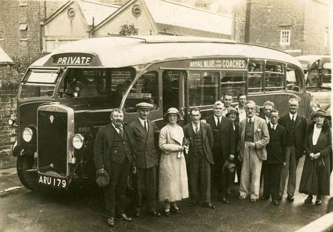 Branksome and Upper Parkstone Conservative Club ready for an outing aboard a Royal Blue coach sometime during the war.