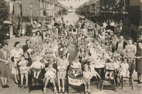 VJ Day street part in Wheaton Road ,1945