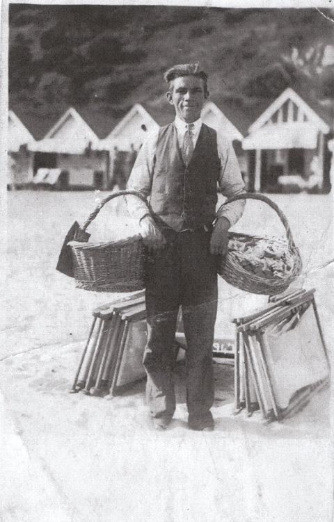Another picture of fruit seller Walter Barret, known as the Banana Man, on Bournemouth seafront