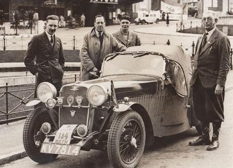 Simon C Dunk brought in photos of George Hartwell garage in Westover Road, Bournemouth, when it held a rally in the1930s. Simon's grandfather Joseph MaCann Dunk was the manager of the garage. He is on the right, wearing tartan socks and glasses.