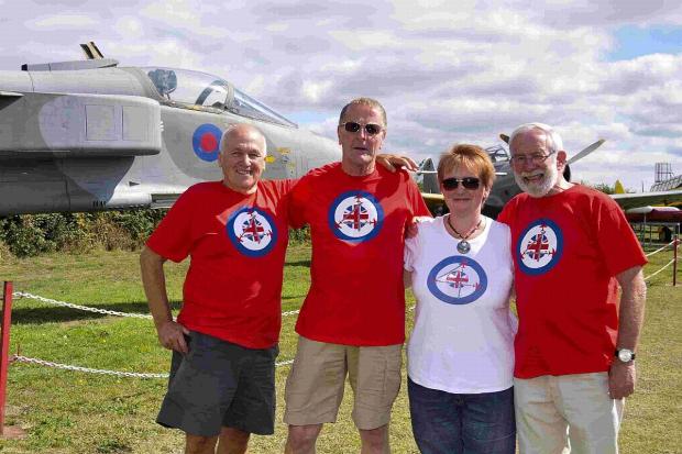 MEMORIES: Dawn Stokes with members of the aviation museum