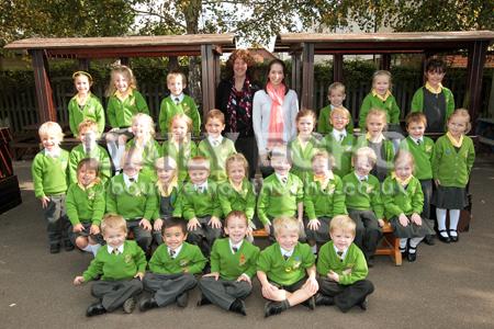 Epiphany CE Primary School, Shillingstone Drive.
Wrens B class. Teacher Claire Bennett, middle right, TA Louise Sharp, middle left.