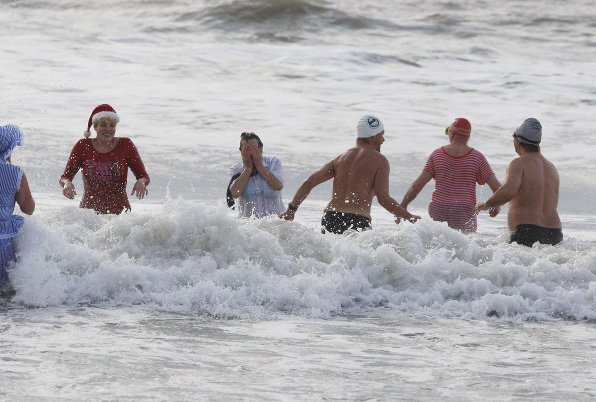 All our pictures from the Bournemouth Spartans Christmas Day Swim 2013 at Boscombe beach.