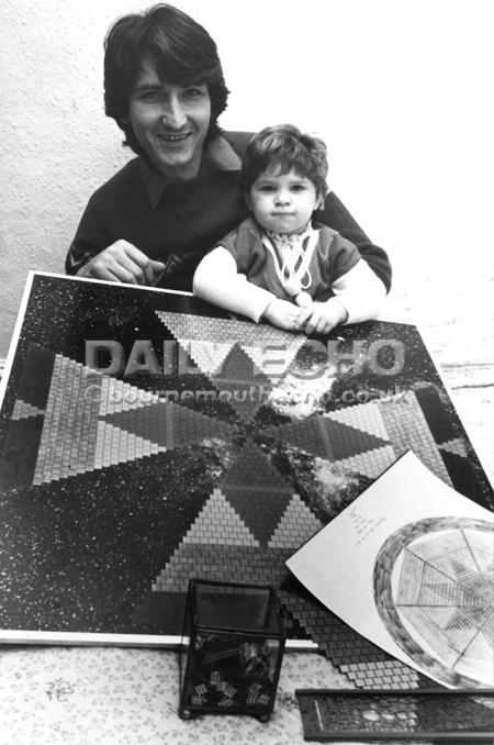  Mr. Geza Lukacs, inventor of a new 'Cross Board' word game called 'Alfa-Beta'.  Pictured here with his daughter Sabrina, taken on the 16th march 1984.