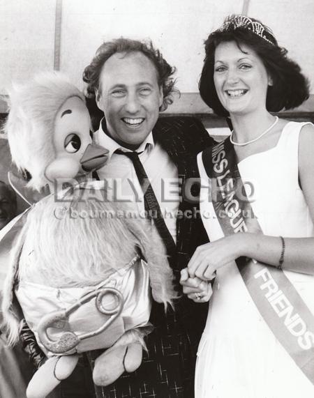 In 1985 entertainer Keith Harris and his sidekick Orville opened Poole Hospital gala. He is seen here with student midwife Kay Brogan who was crowned Miss League of Friends.


