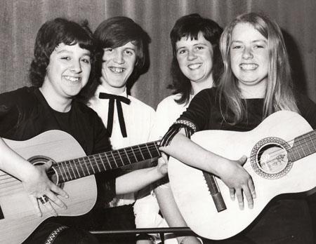 In 1971 The South Deep, left to right, Sandra Fooks, Nigel Dominy, Susan Cooper and Anne Vidler were active members of Young Communicants' Fellowship of Lady St Mary's Parish Church at Wareham.