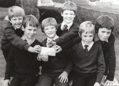 In October 1982 Martyn Parry, Tim Shakerley, Stephen Webb, Andrew Tomlinson, Ian Brown and Colin Wiggins from Swanage Middle School did a variety of activities to raise funds for the Mary Rose Trust.