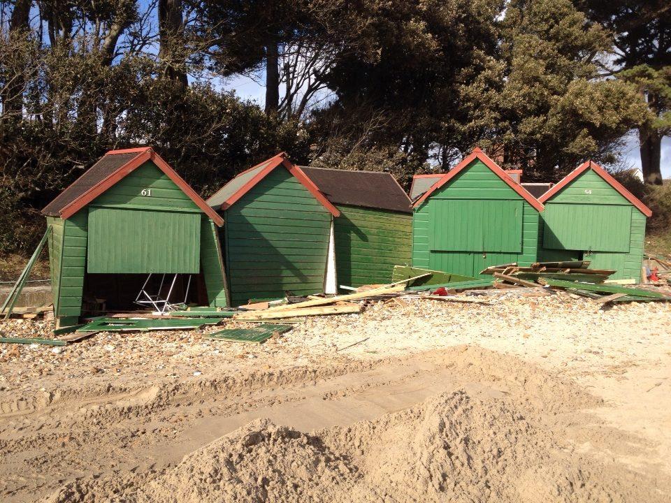 Daily Echo reader photos of the storm and damage left behind after severe weather swept through Dorset on February 14 and February 15. Picture from James Moran of the damage at Avon Beach in Christchurch