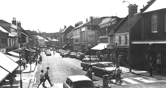 Christchurch High street in the early 1970s