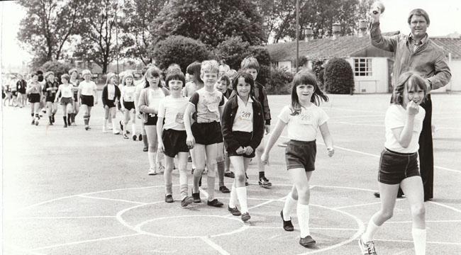 In May 1981 AFC Bournemouth player-manager David Webb rang the school bell as Christchurch Junior School did a sponsored walk around the school field to raise money for their swimming pool.