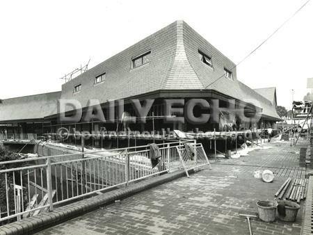 In 1980 building of the Crown Mead shopping precinct and Safeway supermarket in Wimborne by Arthur Oakes Ltd.