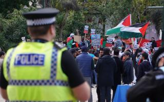 Pro Palestine protestors in Bournemouth Square